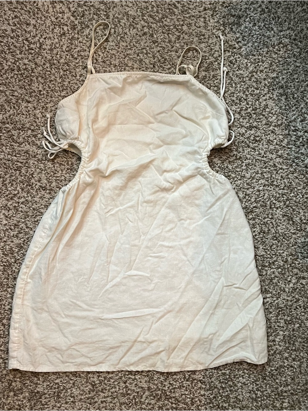 American Eagle Outfitters Cream Sleeveless Cutout Dress